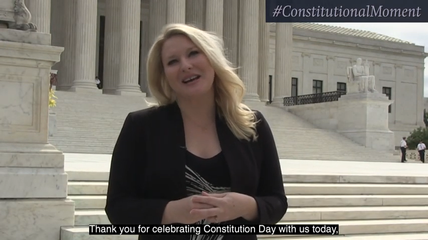 Screenshot of Elizabeth Wydra's Constitution Day video.